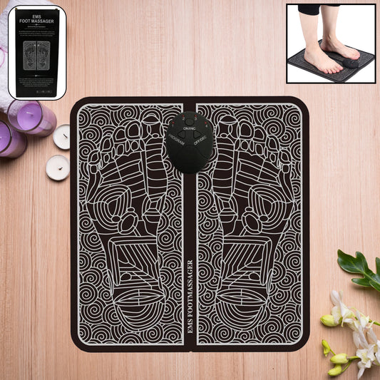 Ems Foot Massager Electric Feet Massager Deep Kneading Circulation Foot Booster For Feet And Legs Muscle Stimulator Folding Portable Electric Massage Machine