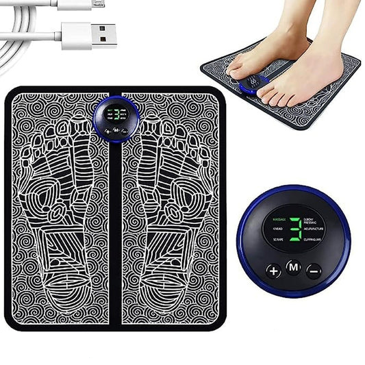 Ems Foot Massager Electric Feet Massager Deep Kneading Circulation Foot Booster For Feet And Legs Muscle Stimulator Folding Portable Electric Massage Machine